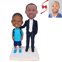 african  father and son custom bobblehead