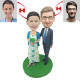 Enchanting Love Anniversary Custom Bobbleheads - Front View