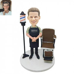 barber with chair custom bobblehead