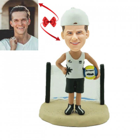 Playful Beach Volleyball Custom Bobblehead