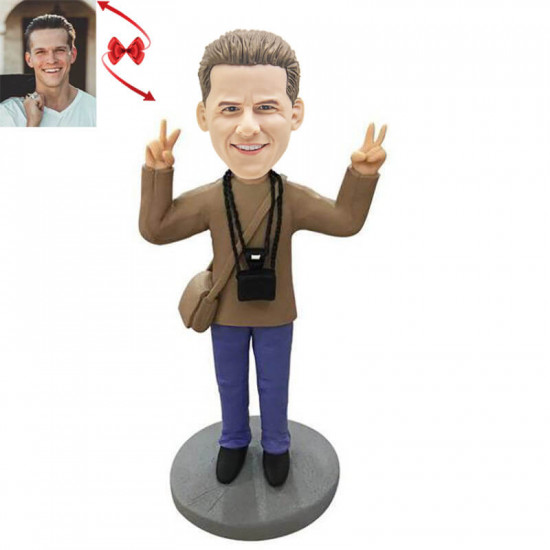 Personalized Cameraman Custom Bobblehead