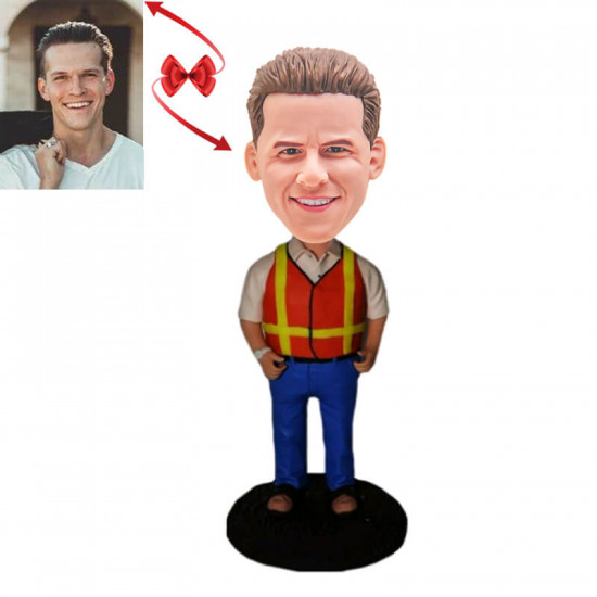 construction worker custom bobblehead