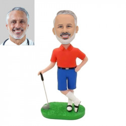 custom golfing bobblehead for father