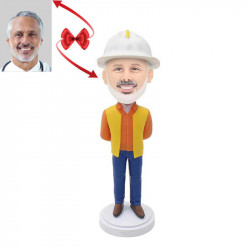 engineer with blueprints custom bobblehead