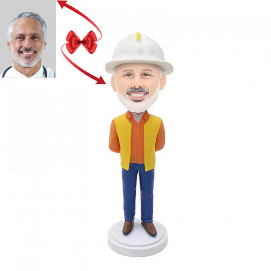 Unique Engineer with Blueprints Custom Bobblehead - Celebrate the Genius of Engineers