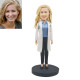 female doctor in lab coat with stethoscope custom bobblehead