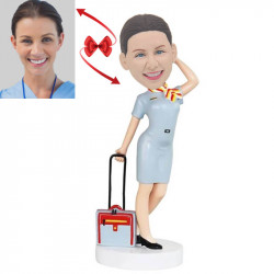 female flight attendants custom bobblehead