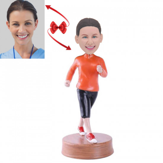 female jogger custom bobblehead