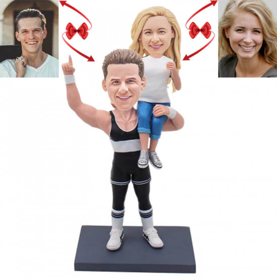 fitness couple custom bobbleheads