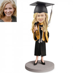 graduation dh custom bobblehead in black toga