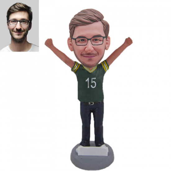 green bay packers football fan custom bobblehead