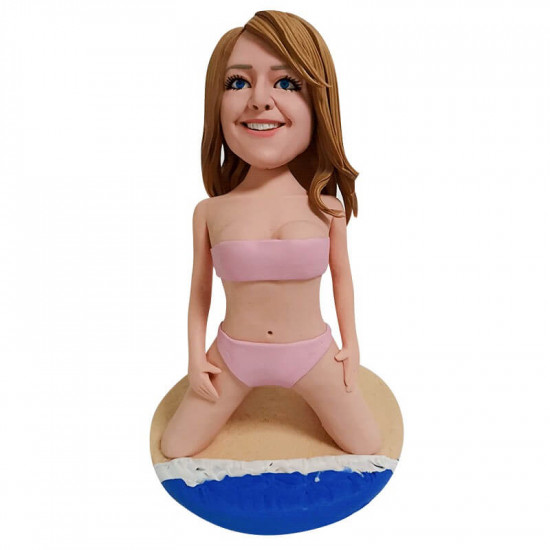 hawaiian beach girl custom bobblehead