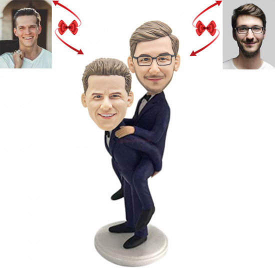 male same-sex couple custom bobblehead