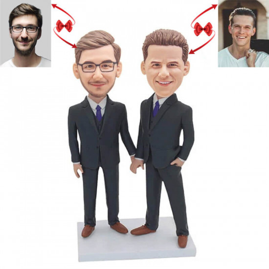 male same-sex couple custom bobblehead