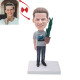 man dragging a pot of cactus custom bobblehead