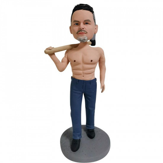 muscled man with axe custom bobblehead