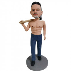 muscled man with axe custom bobblehead