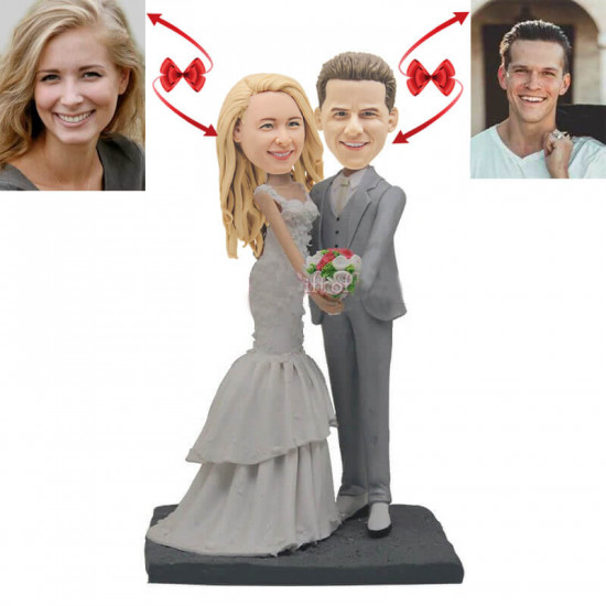 perfect wedding with flowers custom bobblehead