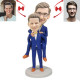 piggy back style gay male wedding custom bobblehead