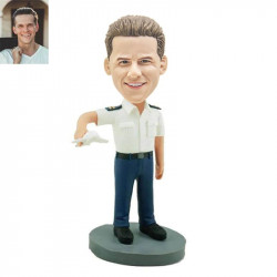 pilot carrying a modle plane custom bobblehead