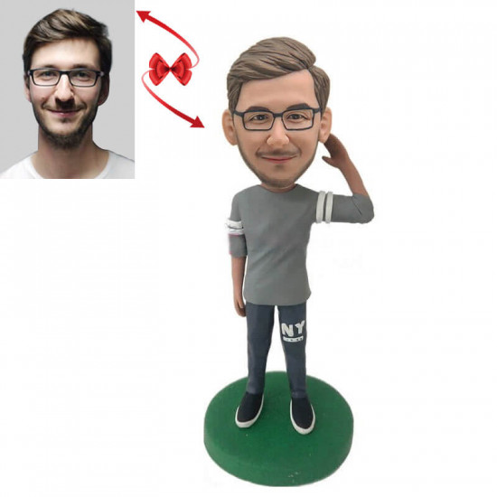 raise hand custom bobblehead