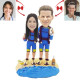 scuba diving couple custom bobbleheads