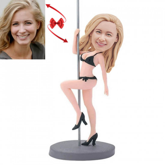 bikini bobble-sexy girl pole dancing custom bobblehead