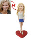 short skirt woman custom bobblehead