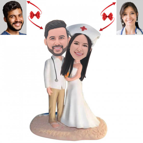 wedding cake topper doctors and nurses custom bobblehead